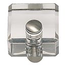 Atlas Homewares [3145-BRN] Lucite Cabinet Knob - Optimism Series - Clear - Brushed Nickel Stem Finish - 1 1/4" Sq.