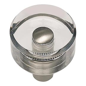 Atlas Homewares [3146-CH] Lucite Cabinet Knob - Optimism Series - Clear - Polished Chrome Stem Finish - 1 3/16" Dia.