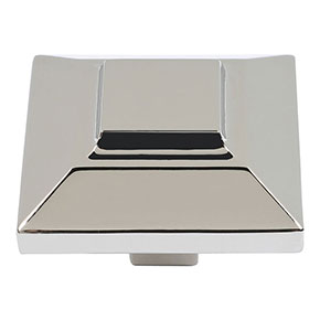 Atlas Homewares [4002-PN] Die Cast Zinc Cabinet Knob - Trocadero Series - Polished Nickel Finish - 1 1/2" Sq.