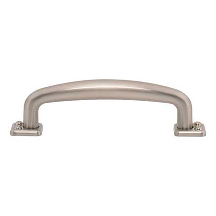 Atlas Homewares [A541-BRN] Die Cast Zinc Cabinet Pull Handle - Benning Series - Standard Size - Brushed Nickel Finish - 3 3/4&quot; C/C -  4 3/4&quot; L