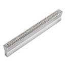Atlas Homewares [3200-MC] Aluminum Cabinet Pull Handle - Crystal Series - Standard Size - Clear Insert - Matte Chrome Finish - 3 3/4&quot; C/C - 4 5/16&quot; L