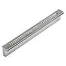 Atlas Homewares [3201-MC] Aluminum Cabinet Pull Handle - Crystal Series - Standard Size - Clear Insert - Matte Chrome Finish - 3 3/4&quot; C/C - 4 11/16&quot; L
