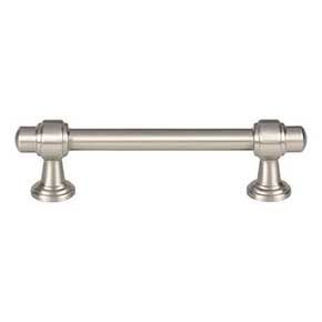 Atlas Homewares [430-BRN] Die Cast Zinc Cabinet Pull Handle - Bronte Series - Standard Size - Brushed Nickel Finish - 3 3/4" C/C - 5 1/16" L