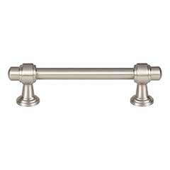 Atlas Homewares [430-BRN] Die Cast Zinc Cabinet Pull Handle - Bronte Series - Standard Size - Brushed Nickel Finish - 3 3/4&quot; C/C - 5 1/16&quot; L