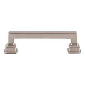 Atlas Homewares [A622-BRN] Die Cast Zinc Cabinet Pull Handle - Erika Series - Standard Size - Brushed Nickel Finish - 3 3/4" C/C - 4 5/8" L