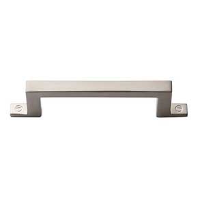 Atlas Homewares [384-BRN] Die Cast Zinc Cabinet Pull Handle - Campaign Series - Standard Size - Brushed Nickel Finish - 3" C/C - 4 3/16" L