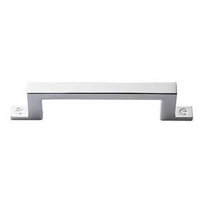 Atlas Homewares [384-CH] Die Cast Zinc Cabinet Pull Handle - Campaign Series - Standard Size - Polished Chrome Finish - 3" C/C - 4 3/16" L