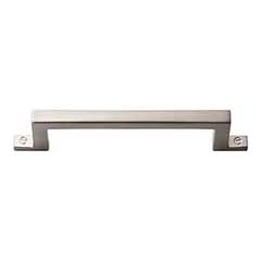 Atlas Homewares [385-BRN] Die Cast Zinc Cabinet Pull Handle - Campaign Series - Standard Size - Brushed Nickel Finish - 3 3/4&quot; C/C - 4 15/16&quot; L