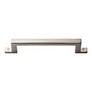 Atlas Homewares [385-BRN] Die Cast Zinc Cabinet Pull Handle - Campaign Series - Standard Size - Brushed Nickel Finish - 3 3/4" C/C - 4 15/16" L