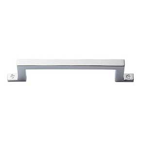 Atlas Homewares [385-CH] Die Cast Zinc Cabinet Pull Handle - Campaign Series - Standard Size - Polished Chrome Finish - 3 3/4" C/C - 4 15/16" L
