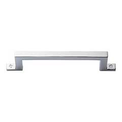 Atlas Homewares [385-CH] Die Cast Zinc Cabinet Pull Handle - Campaign Series - Standard Size - Polished Chrome Finish - 3 3/4" C/C - 4 15/16" L