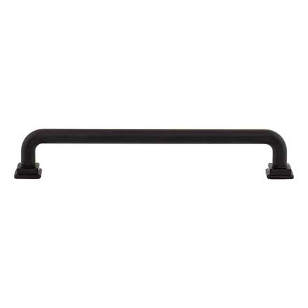 Atlas Homewares [A6025-BL] Die Cast Zinc Cabinet Pull Handle - Kimberton Series - Oversized - Matte Black Finish - 6 5/16" C/C -  7" L