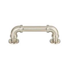 Atlas Homewares [367-BRN] Die Cast Zinc Cabinet Pull Handle - Steampunk Series - Standard Size - Brushed Nickel Finish - 3&quot; C/C - 3 3/4&quot; L