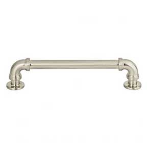 Atlas Homewares [368-BRN] Die Cast Zinc Cabinet Pull Handle - Steampunk Series - Oversized - Brushed Nickel Finish - 128mm C/C - 5 5/16" L