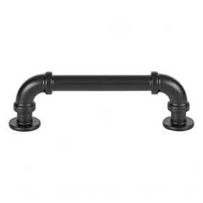Atlas Homewares [432-BL] Die Cast Zinc Cabinet Pull Handle - Steampunk Series - Standard Size - Matte Black Finish - 3 3/4" C/C - 4 1/2" L