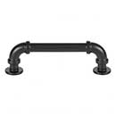 Atlas Homewares [432-BL] Die Cast Zinc Cabinet Pull Handle - Steampunk Series - Standard Size - Matte Black Finish - 3 3/4" C/C - 4 1/2" L