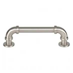 Atlas Homewares [432-BRN] Die Cast Zinc Cabinet Pull Handle - Steampunk Series - Standard Size - Brushed Nickel Finish - 3 3/4" C/C - 4 1/2" L