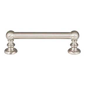 Atlas Homewares [A611-BRN] Die Cast Zinc Cabinet Pull Handle - Victoria Series - Standard Size - Brushed Nickel Finish - 3 3/4" C/C - 4 5/8" L