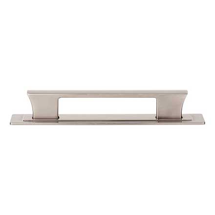 Atlas Homewares [A6003-BRN] Die Cast Zinc Cabinet Pull Handle - Zander Series - Oversized - Brushed Nickel Finish - 5 1/16" C/C - 6" L