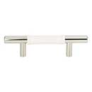 Atlas Homewares [280-WT-CH] Die Cast Zinc Cabinet Pull Handle - Zanzibar Series - Standard Size - White Leather - Polished Chrome Finish - 3&quot; C/C - 5 3/8&quot; L