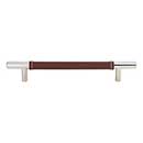 Atlas Homewares [281-OW-CH] Die Cast Zinc Cabinet Pull Handle - Zanzibar Series - Oversized - Brown Leather - Polished Chrome Finish - 6 5/16&quot; C/C - 8 11/16&quot; L