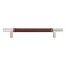 Atlas Homewares [281-OW-CH] Die Cast Zinc Cabinet Pull Handle - Zanzibar Series - Oversized - Brown Leather - Polished Chrome Finish - 6 5/16&quot; C/C - 8 11/16&quot; L