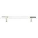 Atlas Homewares [281-WT-CH] Die Cast Zinc Cabinet Pull Handle - Zanzibar Series - Oversized - White Leather - Polished Chrome Finish - 6 5/16" C/C - 8 11/16" L