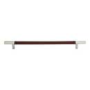 Atlas Homewares [282-OW-BRN] Die Cast Zinc Cabinet Pull Handle - Zanzibar Series - Oversized - Brown Leather - Brushed Nickel Finish - 11 5/16&quot; C/C - 14 1/2&quot; L