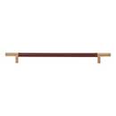 Atlas Homewares [282-OW-WB] Die Cast Zinc Cabinet Pull Handle - Zanzibar Series - Oversized - Brown Leather - Warm Brass Finish - 11 5/16&quot; C/C - 14 1/2&quot; L