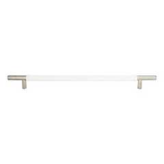 Atlas Homewares [282-WT-BRN] Die Cast Zinc Cabinet Pull Handle - Zanzibar Series - Oversized - White Leather - Brushed Nickel Finish - 11 5/16&quot; C/C - 14 1/2&quot; L