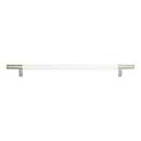 Atlas Homewares [282-WT-BRN] Die Cast Zinc Cabinet Pull Handle - Zanzibar Series - Oversized - White Leather - Brushed Nickel Finish - 11 5/16" C/C - 14 1/2" L