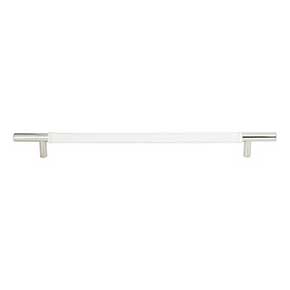 Atlas Homewares [282-WT-CH] Die Cast Zinc Cabinet Pull Handle - Zanzibar Series - Oversized - White Leather - Polished Chrome Finish - 11 5/16" C/C - 14 1/2" L