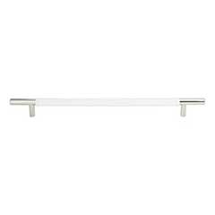 Atlas Homewares [282-WT-CH] Die Cast Zinc Cabinet Pull Handle - Zanzibar Series - Oversized - White Leather - Polished Chrome Finish - 11 5/16&quot; C/C - 14 1/2&quot; L