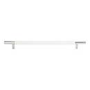 Atlas Homewares [282-WT-CH] Die Cast Zinc Cabinet Pull Handle - Zanzibar Series - Oversized - White Leather - Polished Chrome Finish - 11 5/16&quot; C/C - 14 1/2&quot; L