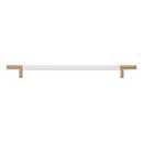 Atlas Homewares [282-WT-WB] Die Cast Zinc Cabinet Pull Handle - Zanzibar Series - Oversized - White Leather - Warm Brass Finish - 11 5/16&quot; C/C - 14 1/2&quot; L