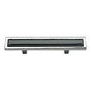 Atlas Homewares [231-BLK-CH] Die Cast Zinc Cabinet Pull Handle - Spa Series - Standard Size - Black Glass - Polished Chrome Finish - 3" C/C - 5 3/4" L