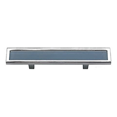 Atlas Homewares [231-BLU-CH] Die Cast Zinc Cabinet Pull Handle - Spa Series - Standard Size - Blue Glass - Polished Chrome Finish - 3 C/C - 5 3/4&quot; L