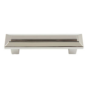 Atlas Homewares [241-PN] Die Cast Zinc Cabinet Pull Handle - Trocadero Series - Standard Size - Polished Nickel Finish - 3" C/C - 4" L