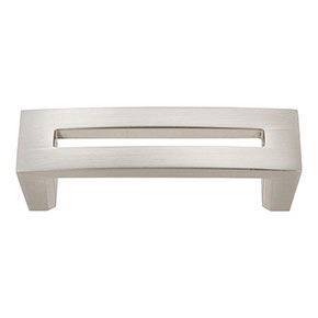 Atlas Homewares [275-BRN] Die Cast Zinc Cabinet Pull Handle - Centinel Series - Standard Size - Brushed Nickel Finish - 3" C/C - 3 7/16" L
