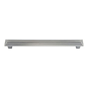 Atlas Homewares [285-P] Die Cast Zinc Cabinet Pull Handle - Trocadero Series - Oversized - Pewter Finish - 192mm C/C - 8" L