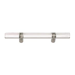 Atlas Homewares [3147-BRN] Lucite Cabinet Pull Handle - Optimism Series - Standard Size - Brushed Nickel Finish - 3" C/C - 6" L