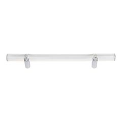 Atlas Homewares [3229-CH] Lucite Cabinet Pull Handle - Optimism Series - Oversized - Clear - Polished Chrome Stem Finish - 128mm C/C - 7 7/8&quot; L