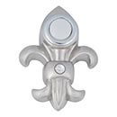 Atlas Homewares [DB636-BRN] Solid Brass Door Bell Button - Fleur de Lys - Brushed Nickel Finish - 3&quot; x 2&quot;