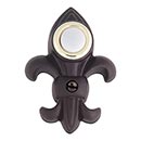 Atlas Homewares [DB636-O] Solid Brass Door Bell Button - Fleur de Lys - Aged Bronze Finish - 3&quot; x 2&quot;