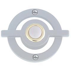 Atlas Homewares [DB643-BRN] Solid Brass Door Bell Button - Avalon - Brushed Nickel Finish - 2 3/4&quot; x 3&quot;