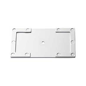 Atlas Homewares [378-CH] Die Cast Zinc Cabinet Knob Backplate - Campaign Series - Polished Chrome Finish - 3 11/16" L