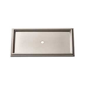 Atlas Homewares [379-BRN] Die Cast Zinc Cabinet Knob Backplate - Campaign Series - Brushed Nickel Finish - 3 11/16" L