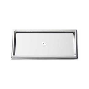 Atlas Homewares [379-CH] Die Cast Zinc Cabinet Knob Backplate - Campaign Series - Polished Chrome Finish - 3 11/16" L