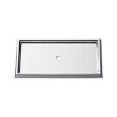 Atlas Homewares [379-CH] Die Cast Zinc Cabinet Knob Backplate - Campaign Series - Polished Chrome Finish - 3 11/16" L