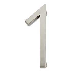 Atlas Homewares [AVN1-L-BRN] Die Cast Zinc House Number - Modern Avalon Series - Number 1 - Brushed Nickel Finish - 6" H